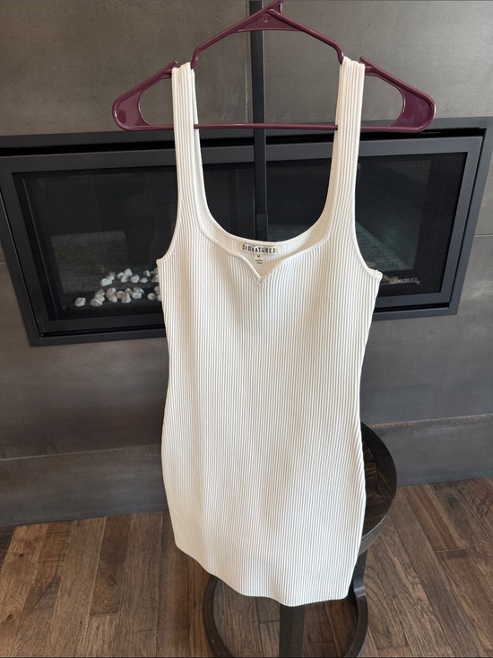 Signature Dresses & Skirts - Signature Cream Ribbed Mini Dress